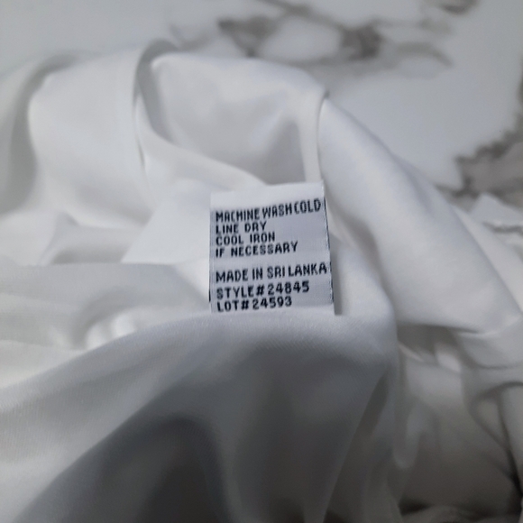 Dressbarn Womens Eyelet Crochet Sleeveless Midi White Dress Boho Beachy Flowy 14 - Picture 10 of 11